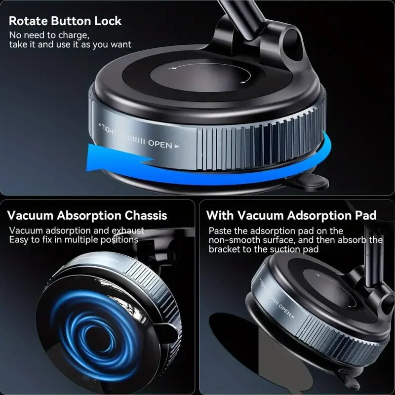 Xiaomi K007 Cell Phone Holder 360° Rotation Car Mount Electric Vacuum Magnetic Foldable Strong Suction Stand For Live Streaming