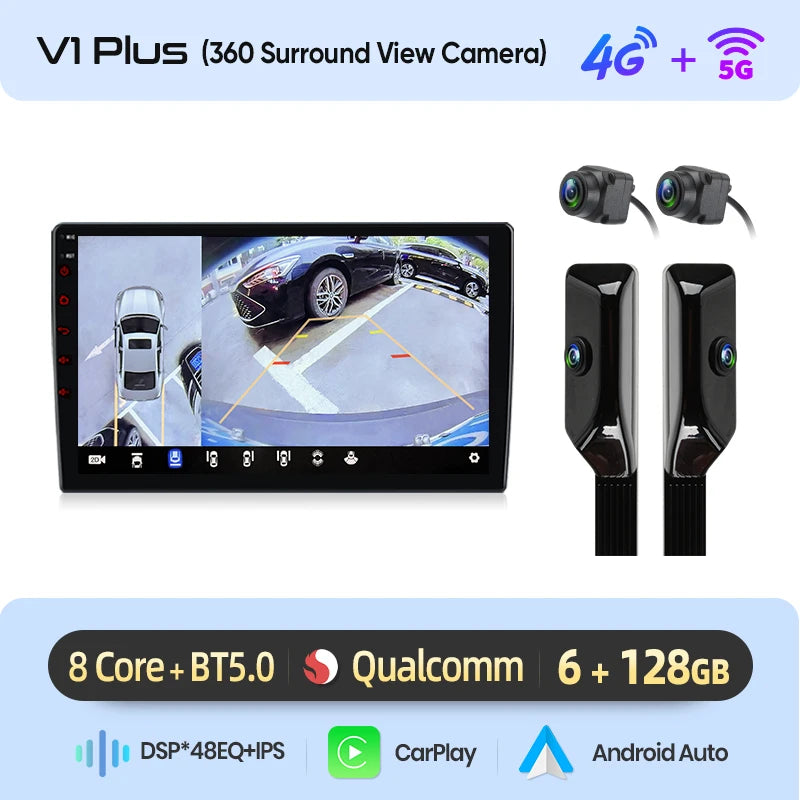 Autoradio Junsun AI CarPlay Sans Fil Android 14 pour Peugeot 2008/208 (2012–2018)