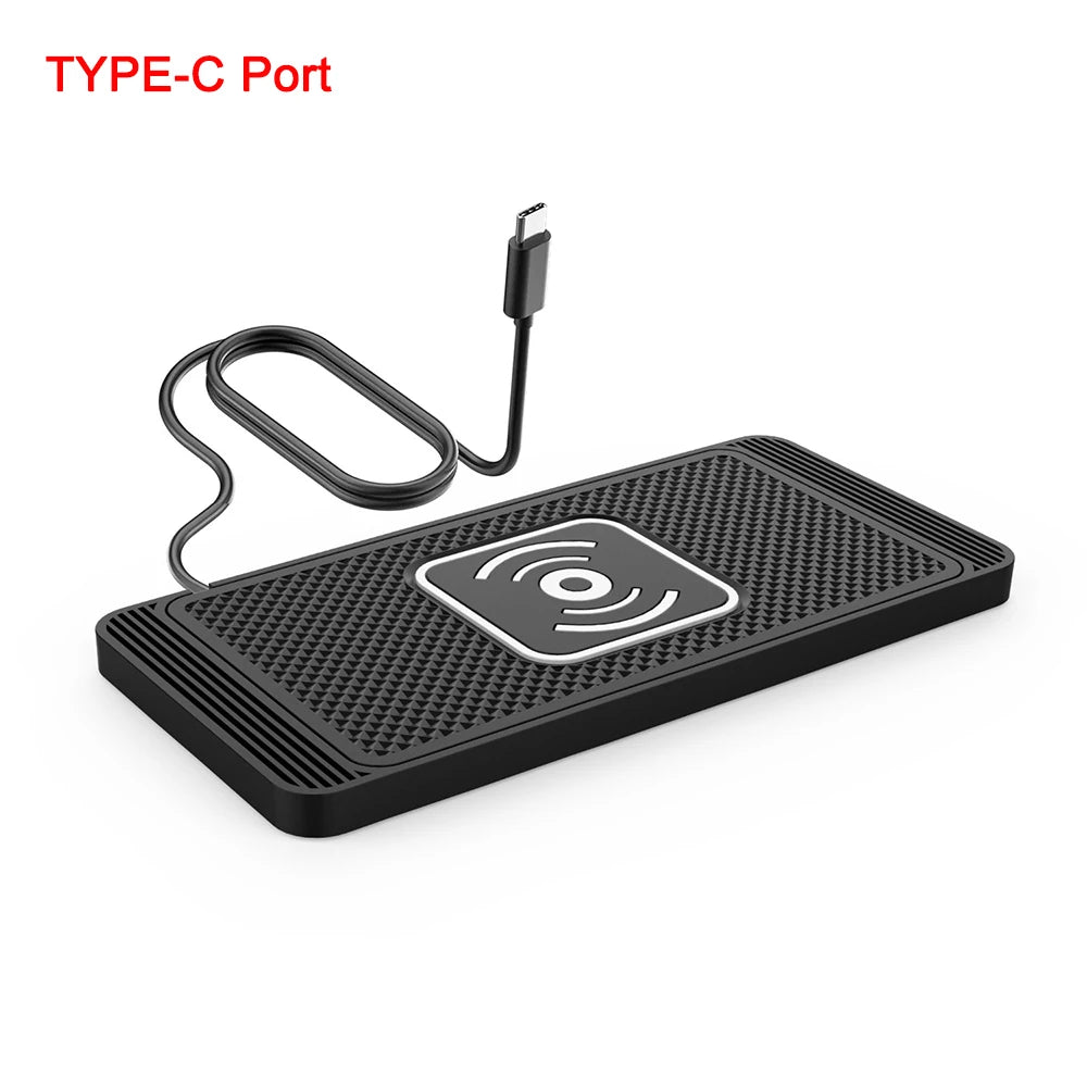 Chargeur Sans Fil Auto Rapide – Compatible iPhone & Samsung avec Support Silicone