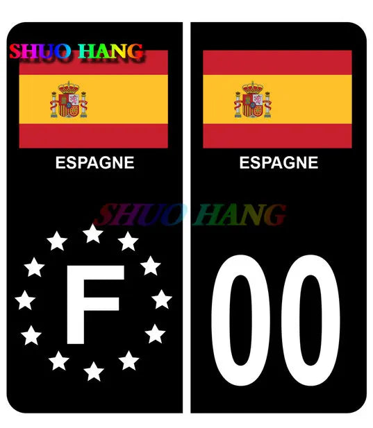 Autocollants Drapeaux Pays pour Plaques d’Immatriculation