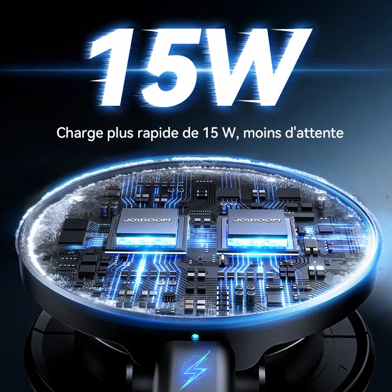 Support Magnétique Auto Joyroom N55 – Chargeur Sans Fil 15W & Rotation 360°