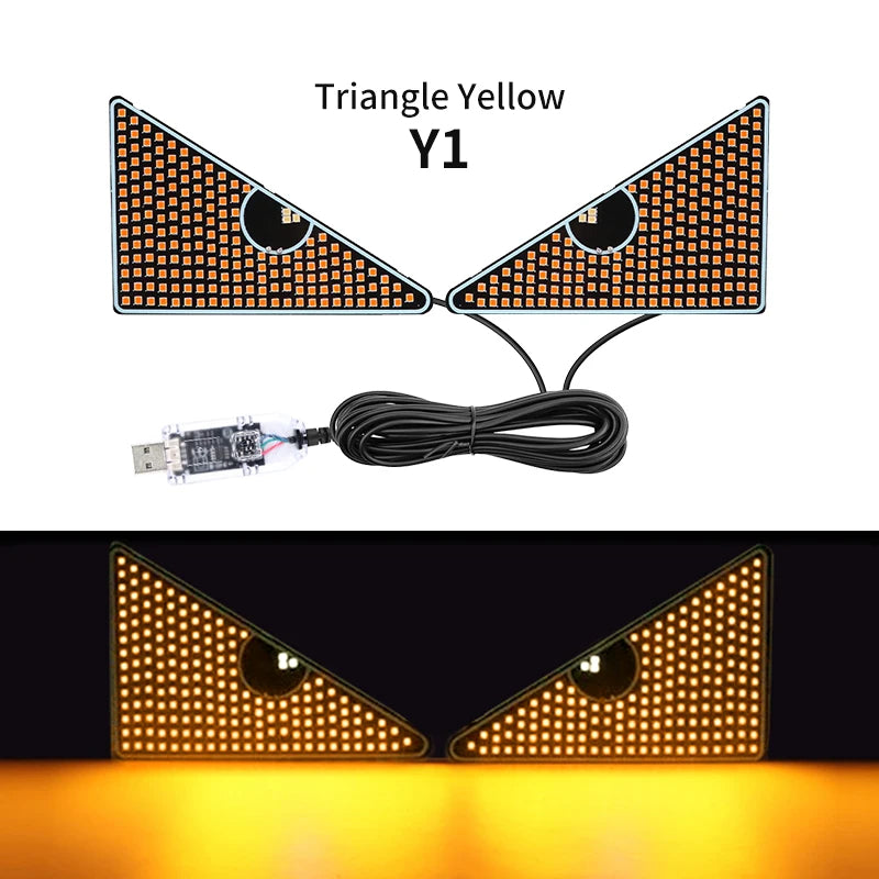Animation LED Cool pour Pare-brise – Yeux de Démon Clignotants Avant et Arrière