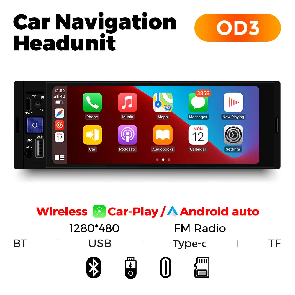Lecteur multimédia universel à écran tactile HD CarPlay