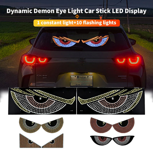 Animation LED Cool pour Pare-brise – Yeux de Démon Clignotants Avant et Arrière