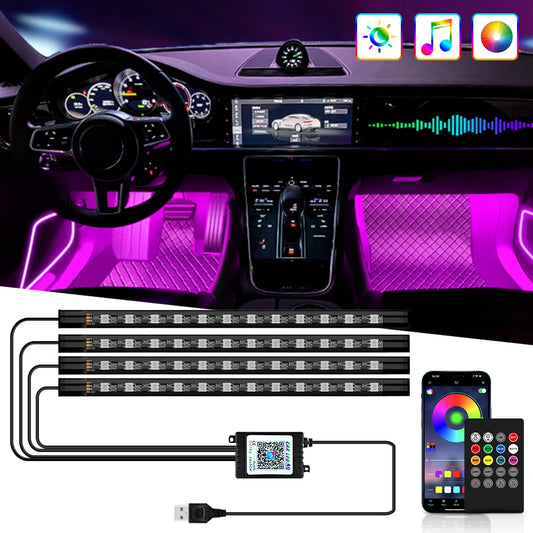 Lumières d’Ambiance LED Intérieures RGB – 36/48/72 LEDs, USB, Télécommande, Musique APP