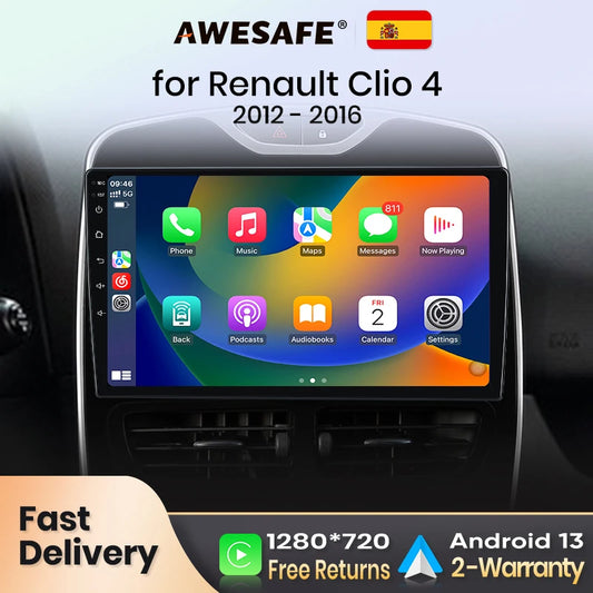 Autoradio AWESAFE Sans Fil CarPlay/Android Auto pour Renault Clio 4 (2012–2016)