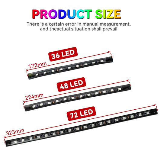 Lumières d’Ambiance LED Intérieures RGB – 36/48/72 LEDs, USB, Télécommande, Musique APP
