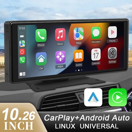 Autoradio Miroir 10,26" – CarPlay Sans Fil, Android Auto, Bluetooth, AUX, USB
