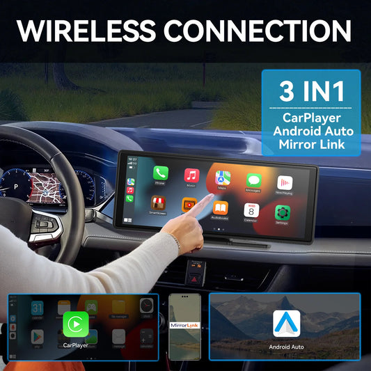 Écran CarPlay Sans Fil Universel – Compatible Android Auto & Tactile
