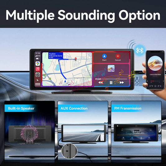 Écran CarPlay Sans Fil Universel – Compatible Android Auto & Tactile