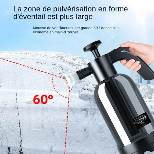 Pulvérisateur Mousse 2L avec 3 Buses – Pompe Manuelle pour Lavage Auto