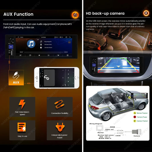 Lecteur multimédia universel à écran tactile HD CarPlay