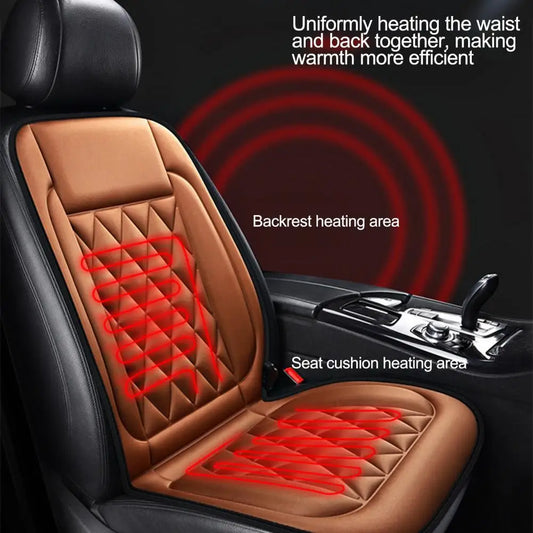 Coussin Chauffant Auto 12V – 2 Niveaux de Température avec Texture Losanges