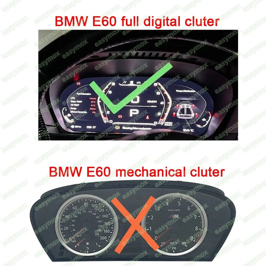 Écran LCD 12,3" pour BMW Série 5 E60/E61/E63/E64 (2003-2009) – Tableau de Bord Digital