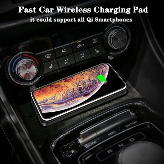 Chargeur Sans Fil Auto Rapide – Compatible iPhone & Samsung avec Support Silicone