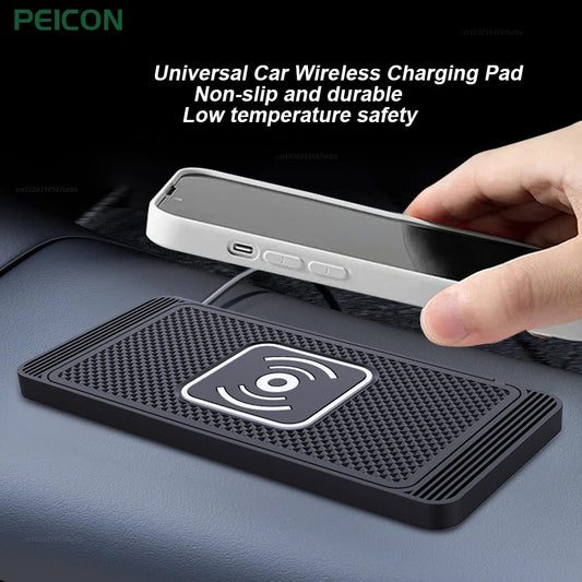 Chargeur Sans Fil Auto Rapide – Compatible iPhone & Samsung avec Support Silicone
